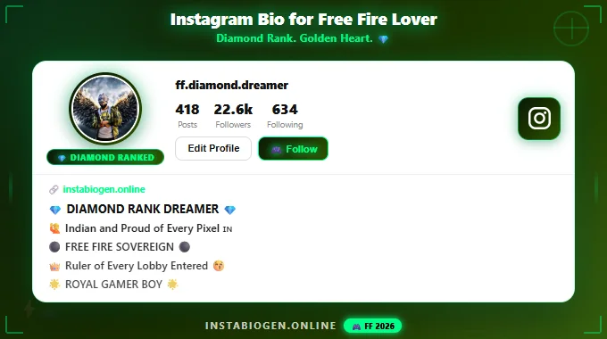 Instagram Bio for Free Fire Lover